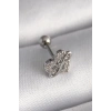 316L Çelik Gümüş Renk Zirkon Taşlı Sonsuzluk Detay Tragus Piercing - TJ-PR1249