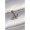 316L Çelik Gümüş Renk Zirkon Taşlı Tragus Piercing - TJ-PR1349