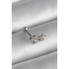 316L Çelik Gümüş Renk Zirkon Taşlı Yıldız Tragus Piercing - TJ-PR1245