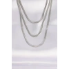 316L Çelik İtalyan Zincir Gümüş Renk Çoklu Kolye - TJ-BKO8698