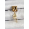 316L Çelik Sallantılı Zirkon Taşlı Deniz Anası Model Gold Renk Nomination Charm - TJ-BC1427