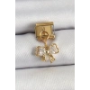 316L Çelik Sallantılı Zirkon Taşlı Fiyonk Model Gold Renk Nomination Charm - TJ-BC1424