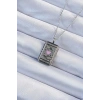 316L Çelik Zincir Eskitme Gümüş Renk Pembe Mineli Kalp Figürlü Tarot Kolye - TJ-BKO9232
