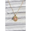 316L Çelik Zincir Gold Renk Kalp Figürlü Kadın Kolye - TJ-BKO10757