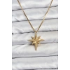 316L Çelik Zincir Gold Renk Kutup Yıldızı Model 60 cm Zincir Kadın Kolye - TJ-BKO10759