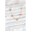 316L Çelik Zincir Gold Renk Pembe Baby Boy Yonca Kadın Kolye - TJ-BKO10572