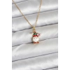 316L Çelik Zincir Gold Renk Yılbaşı Teması Kadın Kolye - TJ-BKO10708