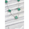 316L Çelik Zincir Gümüş Renk Yeşil Yonca Kadın Kolye - TJ-BKO10568