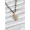 316L Çelik Zincir Kristal Boncuklu Kalpli Kadın Kolye - TJ-BKO10562