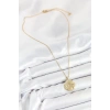 316L Çelik Zirkon Taşlı Ay Ve Güneş Model Gold Renk Kadın Kolye - TJ-BKO10538