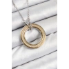 316L Çelik Zirkon Taşlı Dönen Daire Model Gold Ve Gümüş Renk Kadın Kolye - TJ-BKO10479