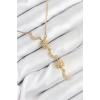 316L Çelik Zirkon Taşlı Güneş Ve Ay Model Gold Renk Kadın Kolye - TJ-BKO10548
