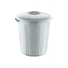 35 Lt Kapaklı Yuvarlak Plastik Büyük Boy Çöp Kovası Su Et Kovası Balkon Kovası Bahçe Kovası Kilitli -55642