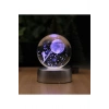 3D Ay Merdiveni Temalı Kristal Küre Led  Gece Lambası – RGB Led Pilli Lamba