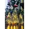 3’lü Mini Masa Üstü Yılbaşı Ağacı Seti (15 cm – 10 cm – 8 cm) | Dekoratif LED Işıklı Çam Ağaçları