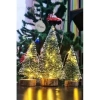 3’lü Mini Masa Üstü Yılbaşı Ağacı Seti (15 cm – 10 cm – 8 cm) | Dekoratif LED Işıklı Çam Ağaçları