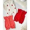 3lu Muslin Kız Bebek Tulum Set