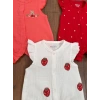 3lu Muslin Kız Bebek Tulum Set