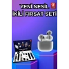 3.nesil Tws Bluetooth Kulaklık Bluetooth Bağlantılı Akıllı Saat Amoled Ekran Plastik Hasır Kordon