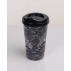 4 Adet Kahve Bardağı - Kapaklı Desenli 400ML