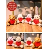 4 Adet Mini Lüx Ayıcık Kalpli Love Yazılı Hediyelik Ayıcık 11 cm x 9 cm