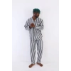 4007 Uzun Kol Çizgili Gaffur Erkek  Pijama Takım