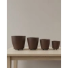 4’lü 3d Kahve Tonlu Ayaklı Saksı Seti Modern Dekoratif Vazo Takımı
