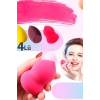 4lü Profesyonel Yüz Make-up Makyaj Sürgeri Armut Şeklinde Tatlı Islak Kuru Kullanım