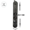 4lü Siyah Anahtarlı 3 Usb Li Akım Korumalı Topraklı Çocuk Korumalı Grup Priz 2 Metre