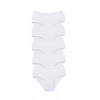 5 Adet Tutku Kadın Yüksek Bel Bato Kalın Lastik Külot Beyaz