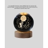 5 Cm 3d Kristal Astronot Küre Lamba – Dekoratif Led Işıklı Ahşap Stand