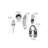 5 Parça Çelik Şişe Açacağı Seti Dekoratif Kılıf ile Şık Hediye Seti , Wine Opener Gift Set