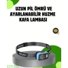 53 Modlu Süper Parlak Led Kafa Lambası Type C Şarjlı Güç Göstergeli