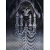 5D Elmas Boyama 3 Farklı Resim Değişenli Halloween İskelet Tablosu 30x40 cm (4887)