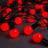 5m 28 LED Mini Top Işık Kırmızı - Fişli, Siyah Kablo