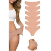 6 Adet Kadın Dikişsiz Lazer Kesim Esnek İz yapmayan Külot Ten