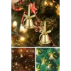 6 Adet Mini Çan Süs Yılbaşı Çam Ağacı Süsü 4 cm Altın Sarısı Kurdeleli Zil Gold Yılbaşı Çam Ağacı