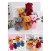 6 Adet Peluş Ayıcık Set Mini Yumoş Çanta Süsü Aksesuarı Anahtarlık Karışık Renk 11 cm