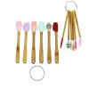 6 PARÇA  MiNİ AHŞAP SAPLI SİLİKON MUTFAK SET (4887)