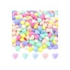 60 gr (300 adet) Şeker Rengi Akrilik Kalp Boncuklar Renkli Karışık Plastik Pastel Boncuklar Ara Boncuk Kalp Şekilli Kolye Bilezik için