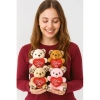 4 Adet Sevimli Mini Peluş Ayıcık - Kalpli I Love You Mesajlı 11x9 cm