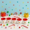 6’lı Kardan Adam Figürlü Mini Tealight Mumluk Seti – El Boyaması Seramik Yeni Yıl Dekoru 5x5 cm