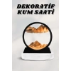 7 Inç Mavi Orta Boy Dekoratif Yuvarlak Şık Kum Tablosu Modern Dekoratif Süs