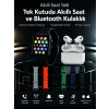 7 Kordonlu Akıllı Saat Ve Bluetooth Kulaklık Seti Nabız Takibi, Bildirimler Ve Spor Modları
