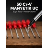 7li Düz ve Yıldız Tornavida Seti Çelik Manyetik Uçlu