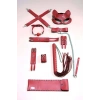 7li Fantezi Kırbaç Kelepçe Set, Kelepçe Takım, Ayak Kelepçesi, Kedi Maskesi - Brf1309