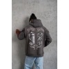 98 Baskılı Kapşonlu Sweat - Gri
