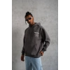 98 Baskılı Kapşonlu Sweat - Gri