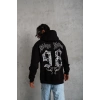 98 Baskılı Kapşonlu Sweat - Siyah -