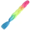 Afrika Örgülük Ombreli Sentetik Saç 100 Gr. - Fuşya / Neon Sarı / Açık Mavi